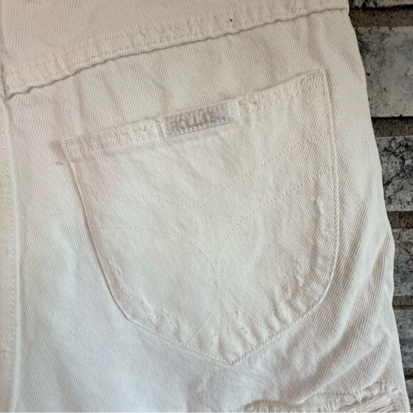 Rolla’s Dusters High Rise Slim Distressed White Denim Shorts Size 27 - Picture 6 of 8